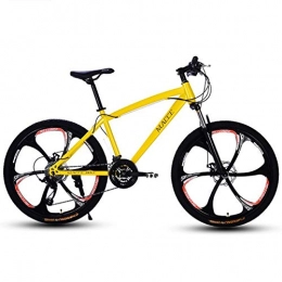 EAHKGmh Bicicletas de montaña EAHKGmh Adulto de Bicicletas de montaña de 26 Pulgadas Velocidad de Choque Frenos de Disco Doble de Estudiantes for Bicicleta Asalto (Color : Yellow, Size : 21 Speed)