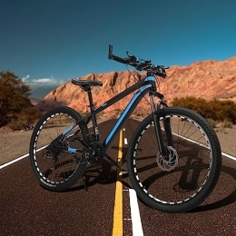 EurHomePlus Bicicleta de montaña de 26 pulgadas, freno de disco de 21 marchas, bicicleta Fully MTB Unsex para camping en interiores o autocaravanas, viajes y uso en el jardín (negro y azul)