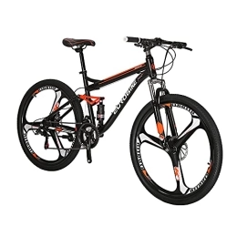 EUROBIKE Bicicletas de montaña Eurobike SD-S7 Suspensión completa 27.5 bicicleta de montaña para adultos 18 pulgadas bicicleta marco de acero bicicleta (rueda K)