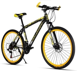 FanYu Bicicletas de montaña FanYu Relaxbx - Bicicleta de montaña de doble disco para adultos, 26 pulgadas, 30 velocidades, color blanco, 27 velocidades, 27 velocidades, color amarillo