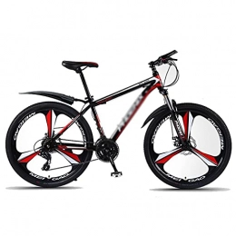 FBDGNG Bicicletas de montaña FBDGNG Bicicleta de montaña 24 velocidades de doble disco de freno 26 ruedas Tenedor de suspensión Bicicleta de montaña con marco de acero de alto carbono (tamaño: 24 velocidades, color: rojo)