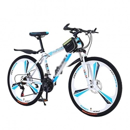 FBDGNG Bicicleta FBDGNG Bicicleta de montaña 26 en bicicleta de montaña 21 velocidades freno de disco dual MTB para niños y niñas hombres y mujeres con marco de acero al carbono (tamaño: 24 velocidades, color: azul)