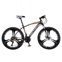 FBDGNG Bicicletas de montaña FBDGNG Bicicleta de montaña de 21 / 24 / 27 velocidades para adultos y mujeres de 26 pulgadas, marco de acero de alto carbono con freno de disco y frenos de disco (tamaño 27 velocidades, color: naranja)