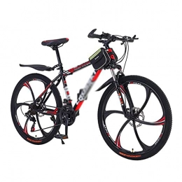 FBDGNG Bicicletas de montaña FBDGNG Bicicleta de montaña de freno de disco de 26 pulgadas para hombres o mujeres MTB marco de acero al carbono con horquilla de suspensión (tamaño: 24 velocidades, color: blanco)
