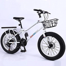 Fslt Bicicleta Fslt Bicicleta de 20 Pulgadas con neumáticos grasos Bicicleta de montaña de 7 velocidades Bicicleta con neumáticos Anchos 4 0 Neumático Extragrande Velocidad Variable Nieve Bicicleta Blanco