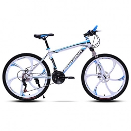 FXMJ Bicicleta FXMJ Bicicleta de montaña de 26 Pulgadas, Bicicletas de Carretera de suspensión Completa con Frenos de Disco, Bicicletas de MTB de 21 velocidades para Hombres y Mujeres, White Blue