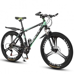 FXMJ Bicicleta FXMJ Bicicleta de montaña de 26 Pulgadas para Adultos, Bicicleta de Ciclismo de Carreras al Aire Libre de 21 velocidades para Hombres y Mujeres, Bicicleta Doble Freno de Disco (Negro Verde)