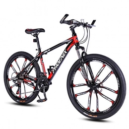FXMJ Bicicleta FXMJ Bicicleta de montaña de 26 Pulgadas para Adultos, Bicicleta de Doble Velocidad MTB de 27 velocidades, Bicicleta de Carreras al Aire Libre, Cuadro de Acero al Carbono (Rojo)