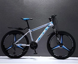 FXMJ Bicicleta FXMJ Bicicleta de montaña para Adultos, Bicicleta de montaña de 26 Pulgadas Bicicleta de Alto Carbono de Acero, Bicicletas de 21 velocidades con suspensión Completa MTB Frenos de Doble Disco, Azul