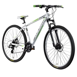 Galano Bicicleta Galano Bicicleta de montaña de 29 pulgadas, rígida, 24 velocidades, 3 colores (blanco / verde, 48 cm)