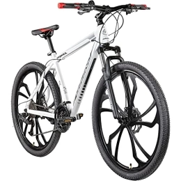 Galano Bicicletas de montaña Galano Primal - Bicicleta de montaña para jóvenes y adultos a partir de 165 cm, bicicleta Hardtail de 27, 5 pulgadas 650B con horquilla de suspensión, 24 velocidades (blanco / gris, 48 cm)
