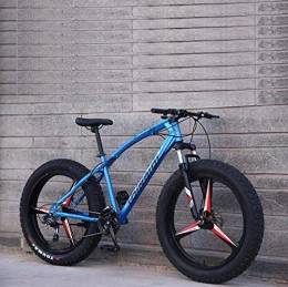 GASLIKE Bicicleta GASLIKE Bicicleta de montaña Bicicleta para Adultos, Cuadro de Acero con Alto Contenido de Carbono, Freno de Doble Disco y Horquilla Delantera de suspensión Completa, Azul, 24 Inch 27 Speed