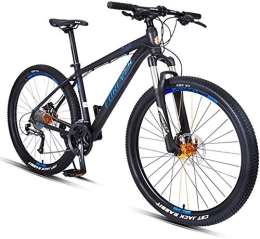 GJZM Bicicletas de montaña GJZM Bicicleta de montaña Bicicleta de montaña rígida de 27, 5 Pulgadas para Adultos, 27 velocidades, Asiento Ajustable con Marco de Aluminio Azul
