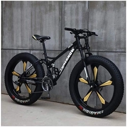 GJZM Bicicletas de montaña GJZM Mountain Bikes 21 Speed, neumáticos de 26 Pulgadas Hardtail Mountain Bike Cuadro de Doble suspensión - Negro Spoke-Black 5 Spoke_21 Speed