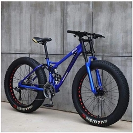 GJZM Bicicletas de montaña GJZM Mountain Bikes 21 Speed, neumáticos de 26 Pulgadas Hardtail Mountain Bike Cuadro de suspensión Doble- Negro Spoke-Blue Spoke_27 Speed