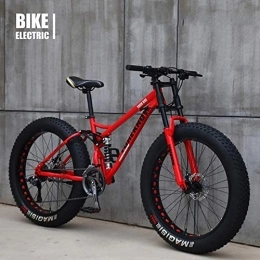 GLJY Bicicleta MTB Top, Fat Wheel Moto/Fat Bike/Fat Tire Mountain Bike, Beach Cruiser Fat Tire Bike Snow Bike Fat Big Tire Bicicleta 21 velocidades,Rojo,24IN