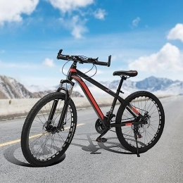 GMSLuu Bicicletas de montaña GMSLuu Bicicleta de montaña de 26 pulgadas, frenos de disco de 21 velocidades, suspensión completa para hombres y mujeres para mejorar tus habilidades deportivas (negro y rojo)