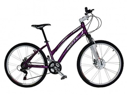 Gotty Bicicleta Gotty Bicicleta de montaña MTB Mujer CRS, Aluminio 26", con suspensión Zoom Gama Alta, Cambio Shimano de 21 velocidades y Frenos de Disco. (Violeta)