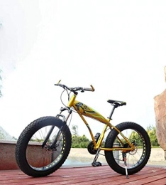 GQQ Bicicleta GQQ Bicicleta de Velocidad Variable, Neumtico Gordo Bicicleta de Montaa para Adultos Bicicletas de Doble Disco / Marco de Aleacin de Aluminio, Moto de Nieve para Playa, Rojo, 7 Velocidades, Amarill