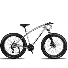 GX97 Fat Bike Off-Road Beach Snow Bike Velocidad 27 Bicicleta de montaña 4.0 neumticos Anchos Adultos al Aire Libre,Silver