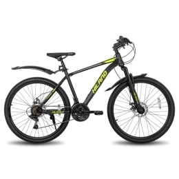 STITCH Bicicleta Hiland Bicicleta de Montaña 26 Pulgadas MTB Bici con Cuadro de Acero 380mm, Freno de Disco y Horquilla de Suspensión Bicicleta Negro y Amarillo…