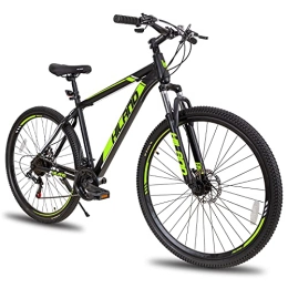 STITCH Bicicleta Hiland Bicicleta de Montaña 29 Pulgadas con Cambios Shimano 21 Velocidades y Marco de Acero MTB con Freno de Disco y Horquilla de Suspensión y Guardabarros Bike Negro y Verde…
