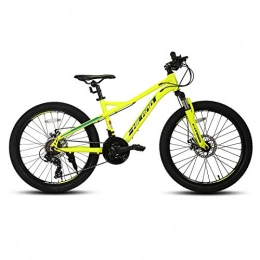 Hiland Bicicletas de montaña Hiland Bicicleta de montaña de 24 pulgadas, 21 velocidades, juvenil, con horquilla de suspensión, Urban Commuter City, color amarillo