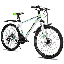 Hiland Bicicletas de montaña Hiland Bicicleta de Montaña de 26 Pulgadas con Marco de Aluminio de 17 Pulgadas, Blanco, Freno de Disco Horquilla de Suspensión Ruedas de Radios, Bicicleta para Juventud Adultos Unisex Hombre y Mujer…