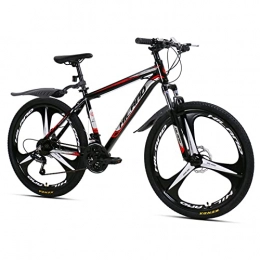 STITCH Bicicletas de montaña Hiland - Bicicleta de montaña de 26 pulgadas con marco de aluminio de 17 pulgadas, freno de disco, horquilla de suspensión, 3 ruedas de radio, bicicleta juvenil, para mujer, color negro y rojo