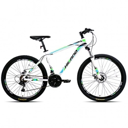 Hiland Bicicleta Hiland Bicicleta de montaña de 26 pulgadas, de aluminio, con cuadro de 17 pulgadas, freno de disco, ruedas de radios, color blanco