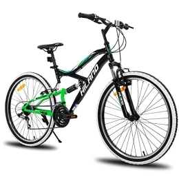 ivil Bicicletas de montaña Hiland Bicicleta de montaña de 26 pulgadas, Shimano de 18 velocidades, suspensión completa con horquilla de suspensión, suspensión completa, bicicleta juvenil para hombre, bicicleta urbana, color