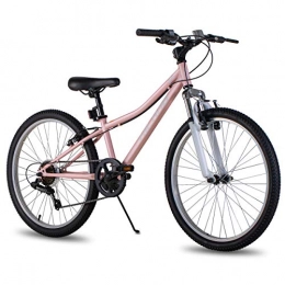 Hiland Bicicleta Hiland Climber Bicicleta Infantil de montaña con Horquilla de suspensión, 6 velocidades, Freno en V de Color Rosa…