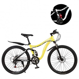 HZYYZH Bicicleta HZYYZH - Bicicleta de montaña para adultos, marco duro, 26 pulgadas, bicicleta de ciudad, estudiante, ciclismo, freno de disco mecánico, amarillo, 21 velocidades