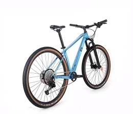 ICE Bicicleta ICE Bicicleta de montaña MT10 Cuadro de Fibra de Carbono, Rueda 29', monoplato, 12V (Azul, 15')