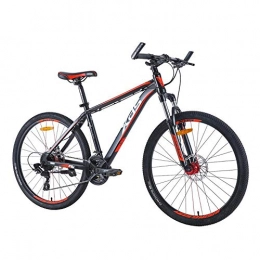 Implicitw Bicicletas de montaña Implicitw Suspensión de Freno de Disco mecánico de 24 velocidades de aleación de Aluminio para Bicicleta de montaña-Negro y Rojo de 17 Pulgadas