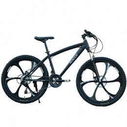 Isshop Bicicletas de montaña Isshop Bicicleta de Montaa de 26 Pulgadas, 21 Velocidades 6 Radios de Bicicleta MTB de Suspensin Completa (Negro)