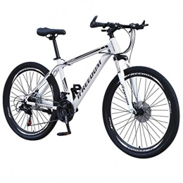 Isshop Bicicleta Isshop Bicicletas de Montaa para Adultos Bicicletas de Montaa de 26 Pulgadas Bicicleta de Acero de Alto Carbono con Suspensin Completa (Blanco)
