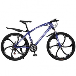JLASD Bicicleta JLASD Bicicleta de montaña Mountainbike 26 '' Suspensión de Acero al Carbono de Peso Ligero Marco 21 / 24 / 27 Velocidad del Freno de Disco Completa (Color : Blue, Size : 27speed)