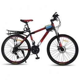 JLASD Bicicleta JLASD Bicicleta Montaña 26" Bicicletas De Montaña De 21 / 24 / 27 Frame Velocidad Mujer / Hombre MTB Peso Ligero De Acero Al Carbono De Doble Suspensión del Freno De Disco (Color : Red, Size : 21speed)