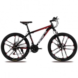 JLASD Bicicleta JLASD Bicicleta Montaña 26” Las Mujeres / Hombres De Bicicletas De Montaña 21 / 24 / 27 Marco Speed ​​Carbono Acero Suspensión Delantera Rueda Integral (Color : Black, Size : 21speed)