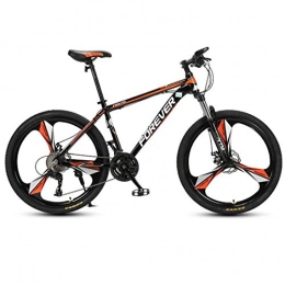 JLASD Bicicleta JLASD Bicicleta Montaña Bicicleta de montaña, 26 Pulgadas de Carbono Marco de Acero Bicicletas Duro-Cola, Doble Disco de Freno y suspensión Delantera, 24 de Velocidad (Color : Orange)