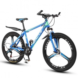 JLASD Bicicleta JLASD Bicicleta Montaña Bicicleta De Montaña, 26 Pulgadas De Radios De Ruedas, Bicicletas Cuadro De Carbono De Acero, Doble Freno De Disco Delantero Y Tenedor (Color : Blue, Size : 27-Speed)