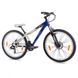 KCP Bicicleta KCP 26" Dirt Bike Mountain Bike Edge Alloy 21 Speed Shimano White Blue - (26 Inch)