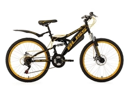 KS Cycling Bicicleta KS Cycling Bicicleta de montaña para jóvenes Fully 24" Bliss en Negro y Amarillo, tamaño 38 cm