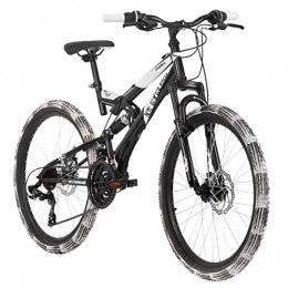 KS Cycling Bicicletas de montaña KS Cycling Crusher Fully-Bicicleta de montaña, Altura, Color Negro y Blanco, Unisex niños, 24 Zoll, 41 cm