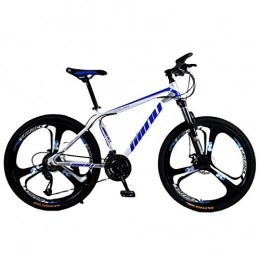 KUKU Bicicleta KUKU Bicicleta De Montaña De 26 Pulgadas, Bicicleta De Montaña De Acero De Alto Carbono De 24 Velocidades, Bicicleta para Hombres, Adecuada para Entusiastas De Los Deportes Y El Ciclismo, White Blue