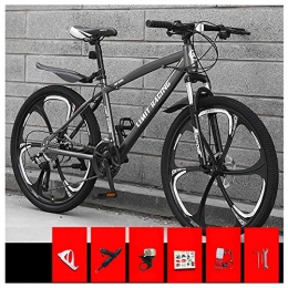 KXDLR Bicicleta KXDLR Bicicleta de montaña, 26 Pulgadas Ruedas de Bicicleta Edad, Estructura de aleación de Aluminio desplazable Bloqueo Delantero Tenedor-Suspensión de Bicicletas de montaña, Gris, 21 Speed