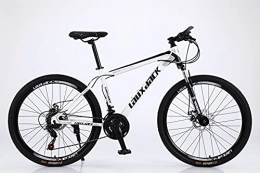 Lauxjack Bicicleta de montaña para hombre, mujer y niño, 26 y 28 pulgadas, Shimano de 21 velocidades, color blanco y negro