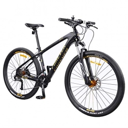 LDDLDG Bicicleta LDDLDG Bicicleta de montaña 27.5 pulgadas 27 velocidades mujeres y hombres MTB bicicleta ligera marco de fibra de carbono freno freno freno delantero suspensión (color: amarillo)