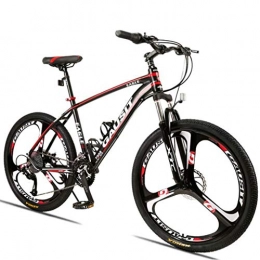 LDDLDG Bicicleta LDDLDG - Bicicleta de montaña de 26 pulgadas, 27 / 30 velocidades, ligero marco de aleación de aluminio, freno de disco de suspensión delantera, color negro y rojo (tamaño: 27 velocidades)